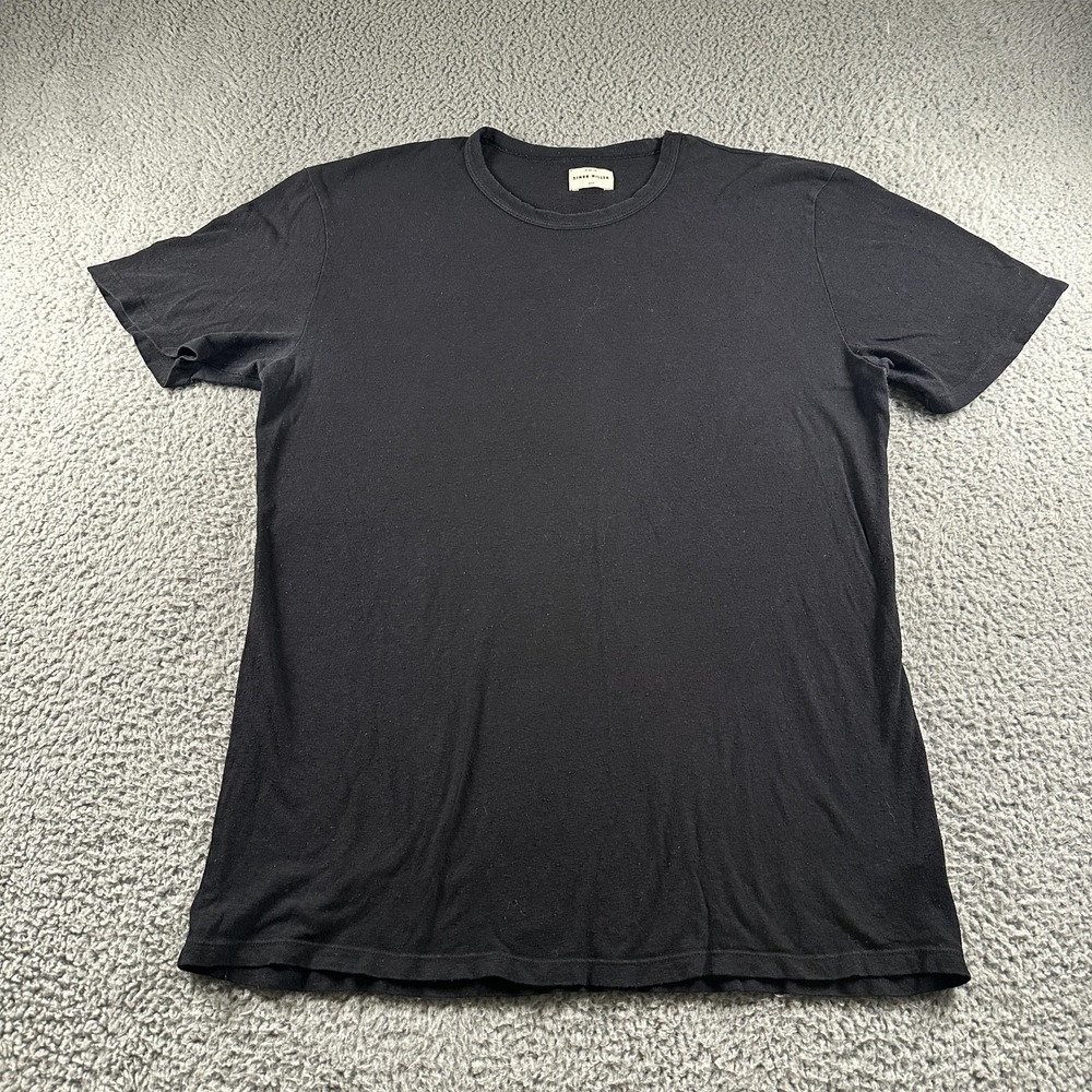 Simon Miller Shirt Mens 4 Black Cotton Silk Crewneck Jersey Made USA Tee